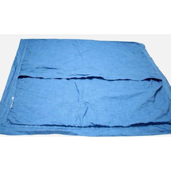 Pottery Barn Blue Linen Diamond Quilted Euro Shams Set of 2 Classic Luxury - Picture 3 of 6